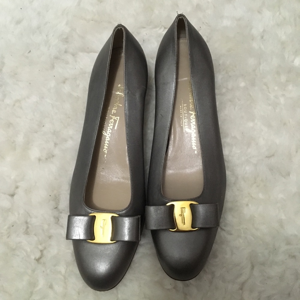 Salvatore Ferragamo Gray Heels